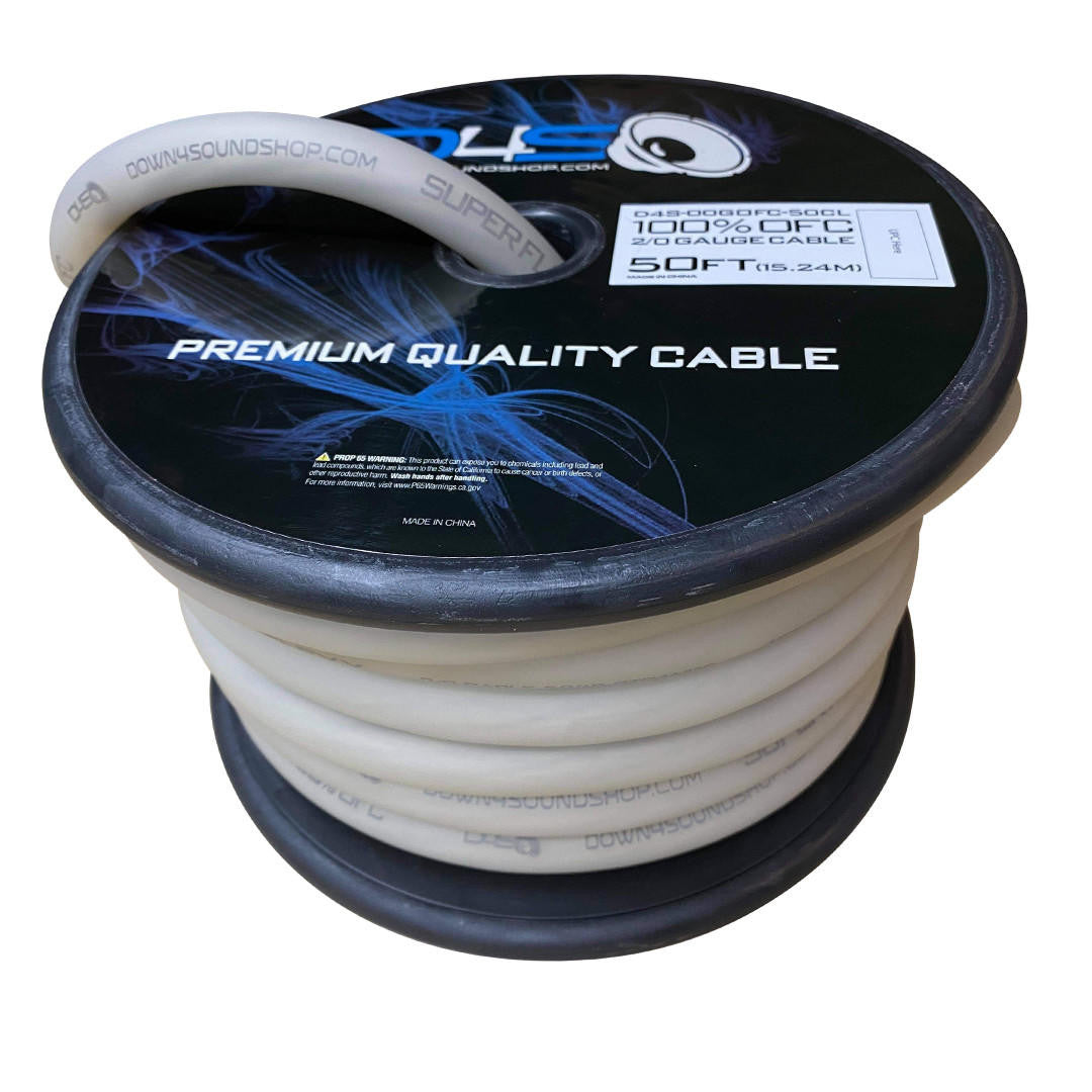 Down4Sound 50FT 2/0 OFC Silver Tinned Wire