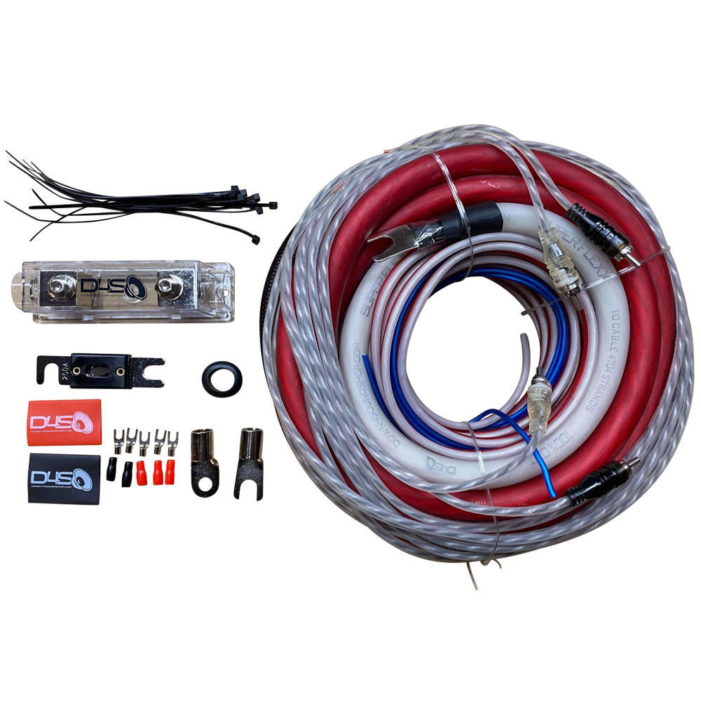 Down4Sound 0 Gauge Silver Tinned OFC Amplifier Install Kit