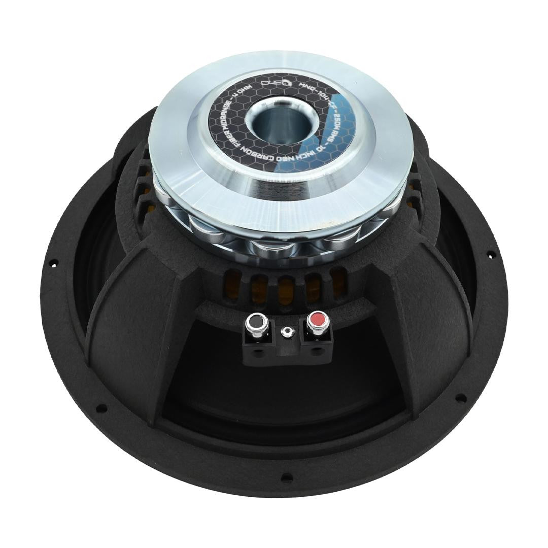 Down4Sound D4S-MND104CF Carbon Fiber Neo+ Water Resistant Speaker - 10 Inch 250W RMS 4 OHM