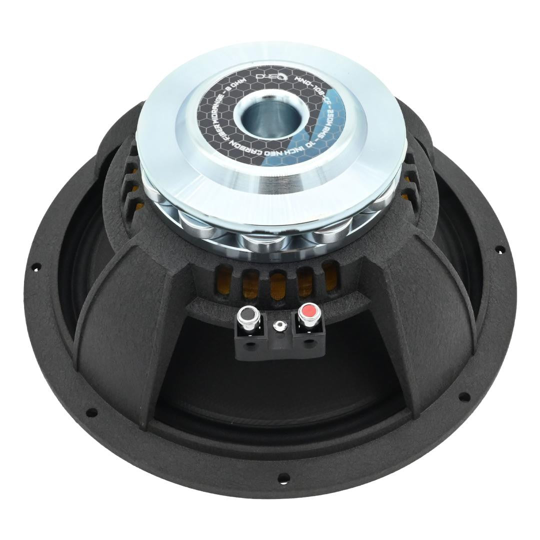Down4Sound D4S-MND108CF Carbon Fiber Neo+ Water Resistant Speaker - 10 Inch 250W RMS 8 OHM