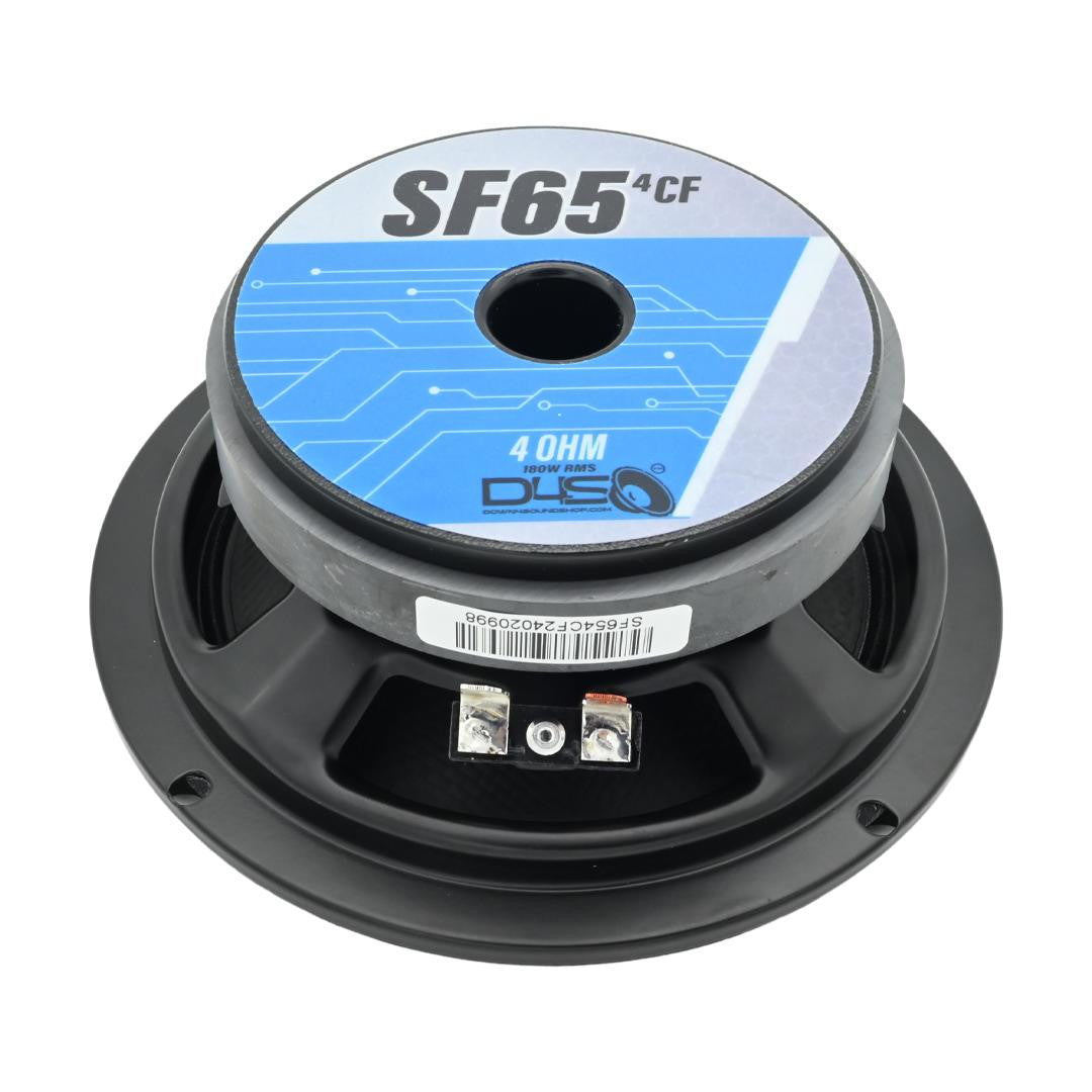 Down4Sound D4S-SF654CF Carbon Fiber Water Resistant Shallow Midrange Speaker - 6.5 Inch 180W RMS 4 OHM