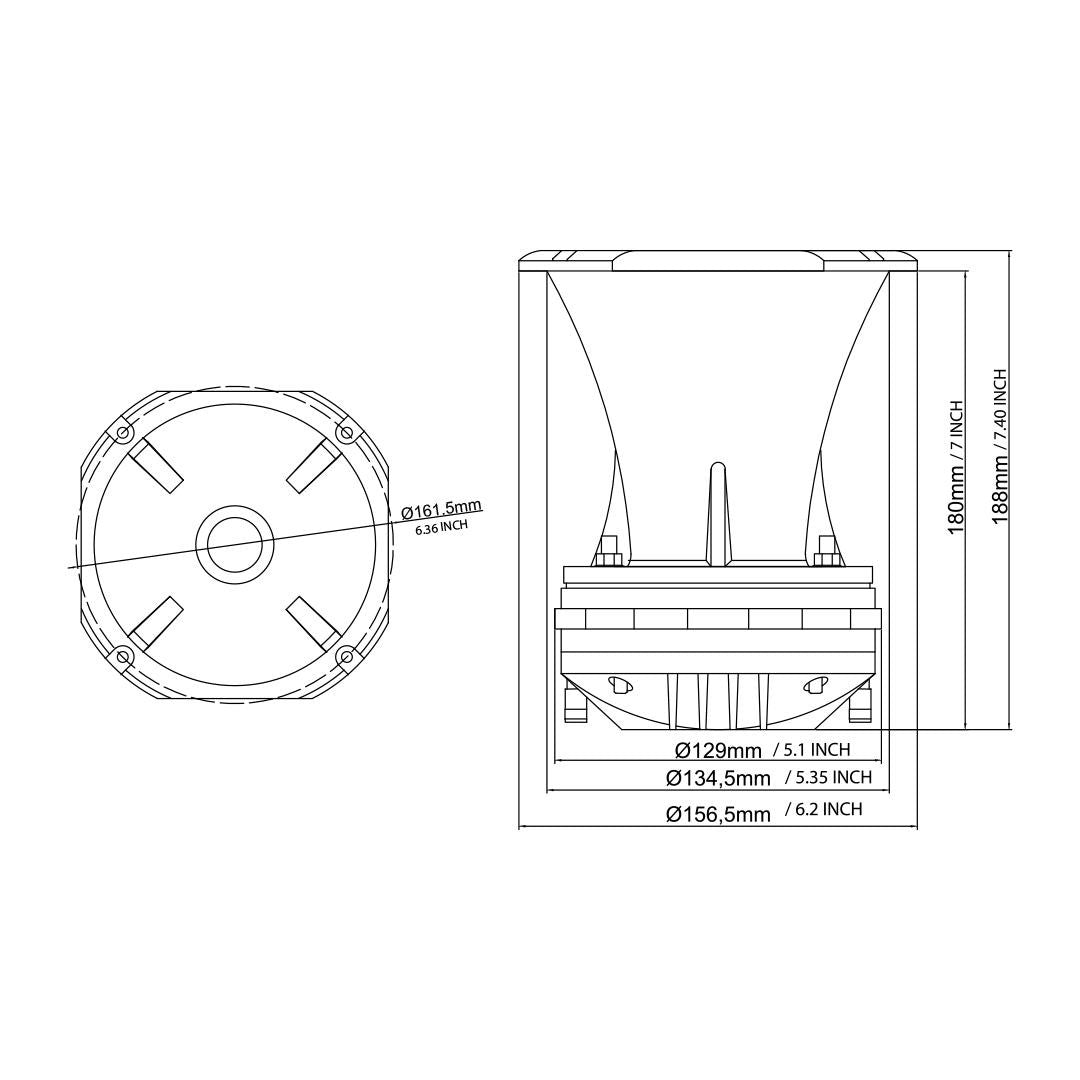 Down4Sound D4S- Super Horn 100 NEO - 200W RMS 4 OHM Speaker