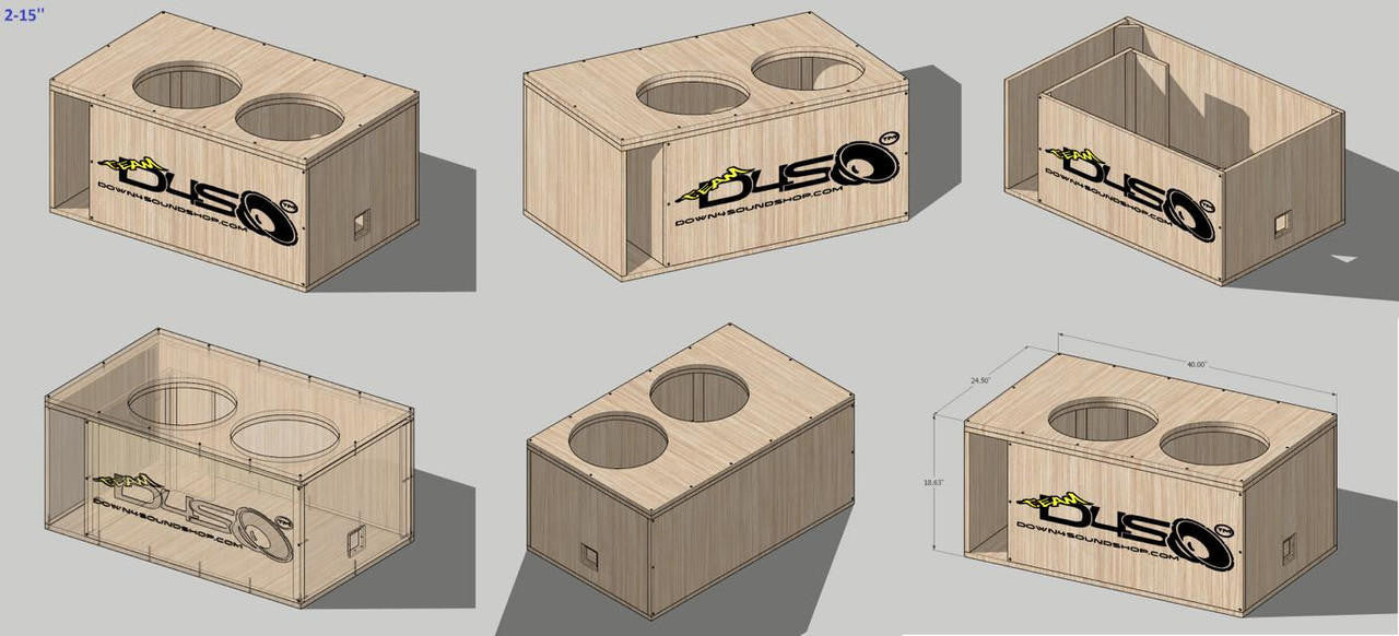 Down4Sound PRO-FAB Birch Flat Pack 2 15 2 15 SUB Box DIY Dual 15-INCH Ported Subwoofer Enclosure Box