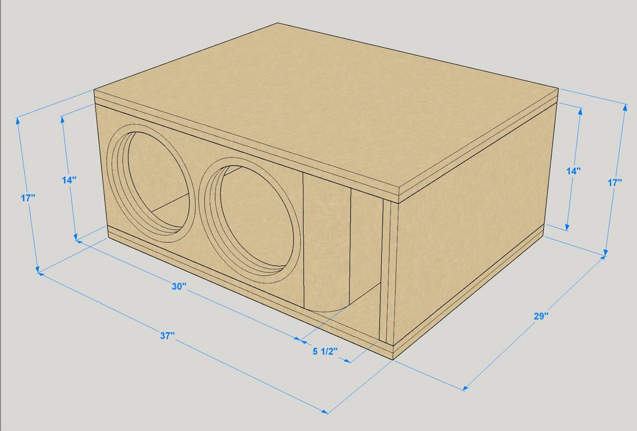 Down4Sound PRO-FAB HD3- 2 12 SUB Box Dual HD 12-INCH Kerf Port Subwoofer Enclosure Box
