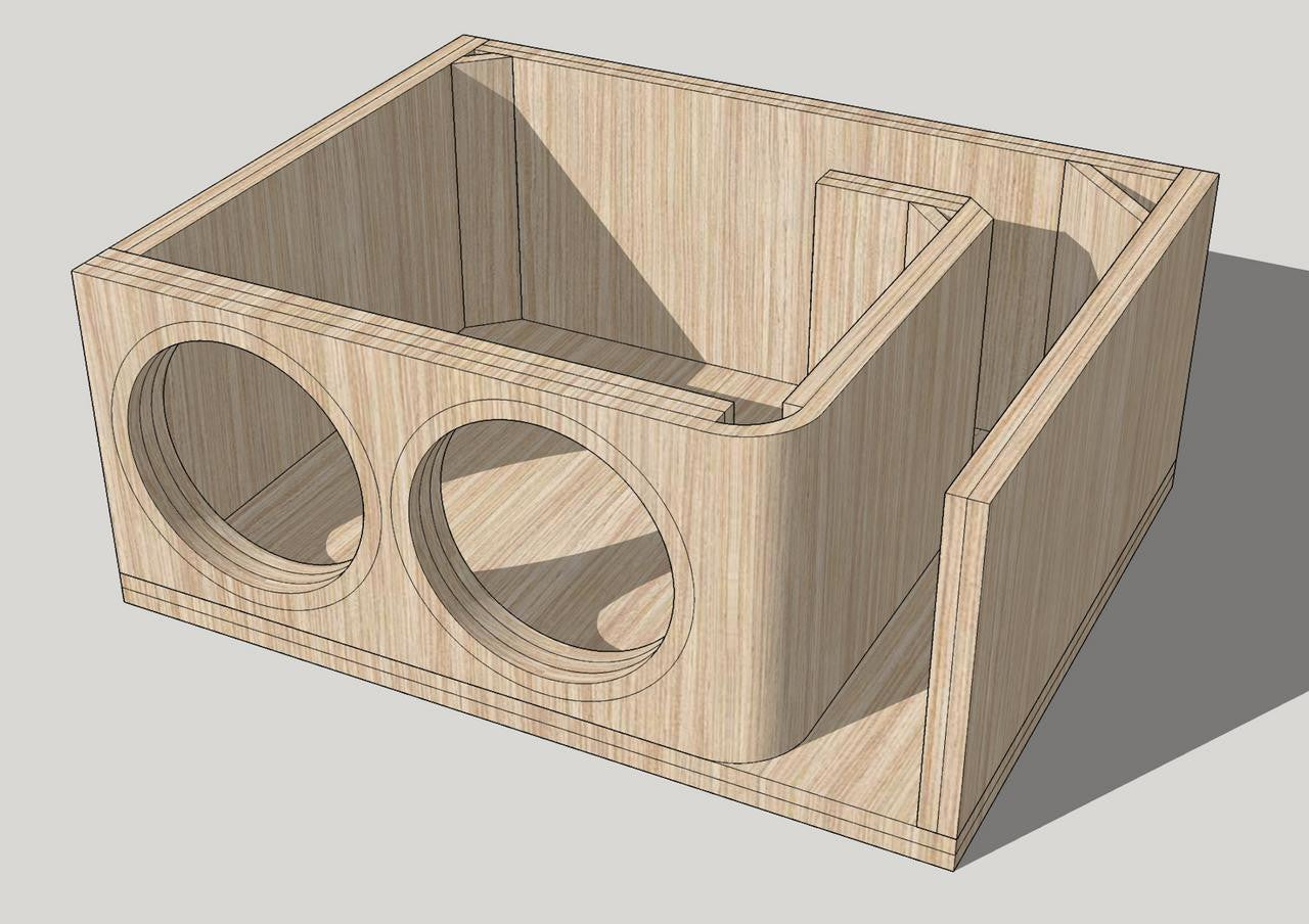 Down4Sound PRO-FAB HD3- 2 12 SUB Box Dual HD 12-INCH Kerf Port Subwoofer Enclosure Box