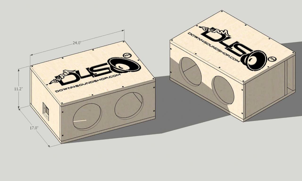 Down4Sound PRO-FAB Birch DIY Flat Pack - Dual 8 -INCH Ported Subwoofer Enclosure Kit
