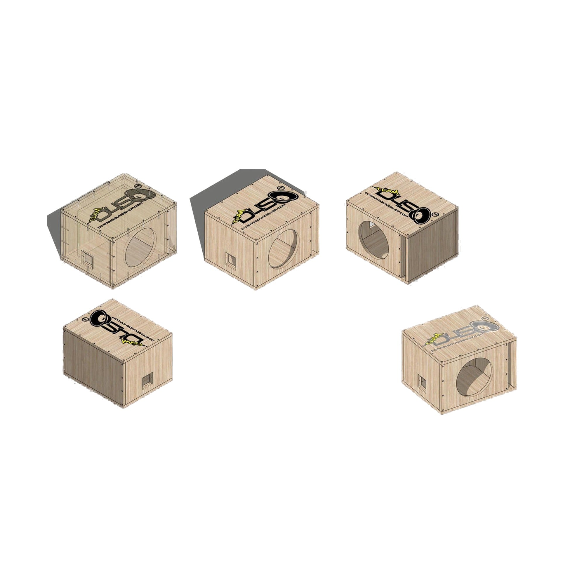 Down4Sound PRO-FAB Birch Flat Pack 10 1 10 SUB Box DIY 10-INCH Ported Subwoofer Enclosure Box
