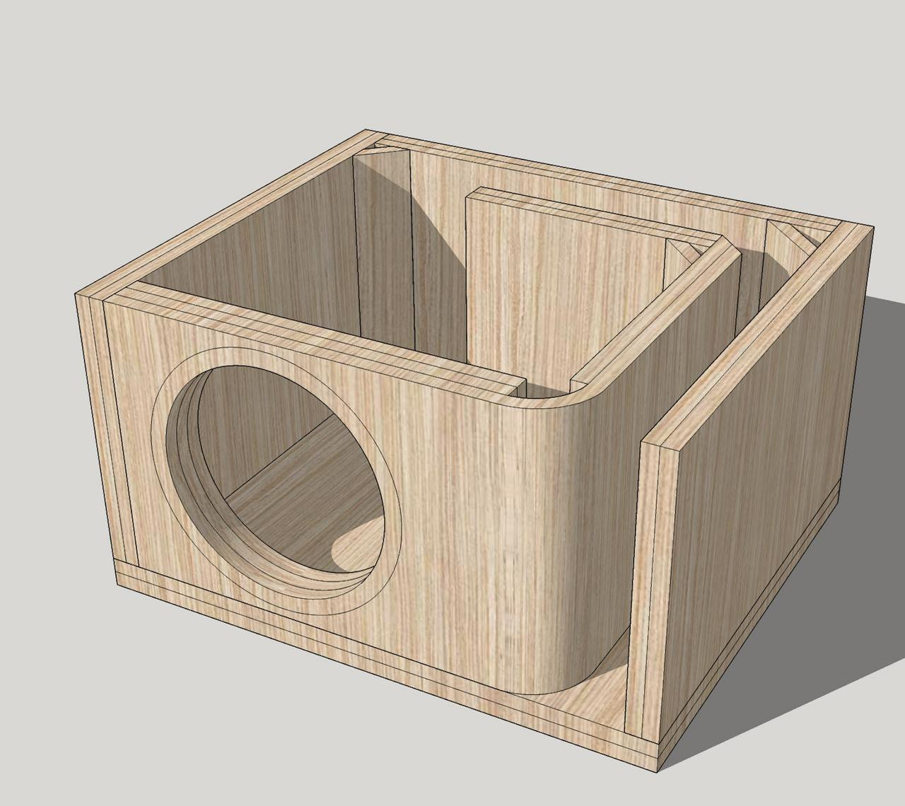 Down4Sound PRO-FAB HD3 12 1 12 SUB Box Single HD 12-INCH Kerf Port Subwoofer Enclosure Box