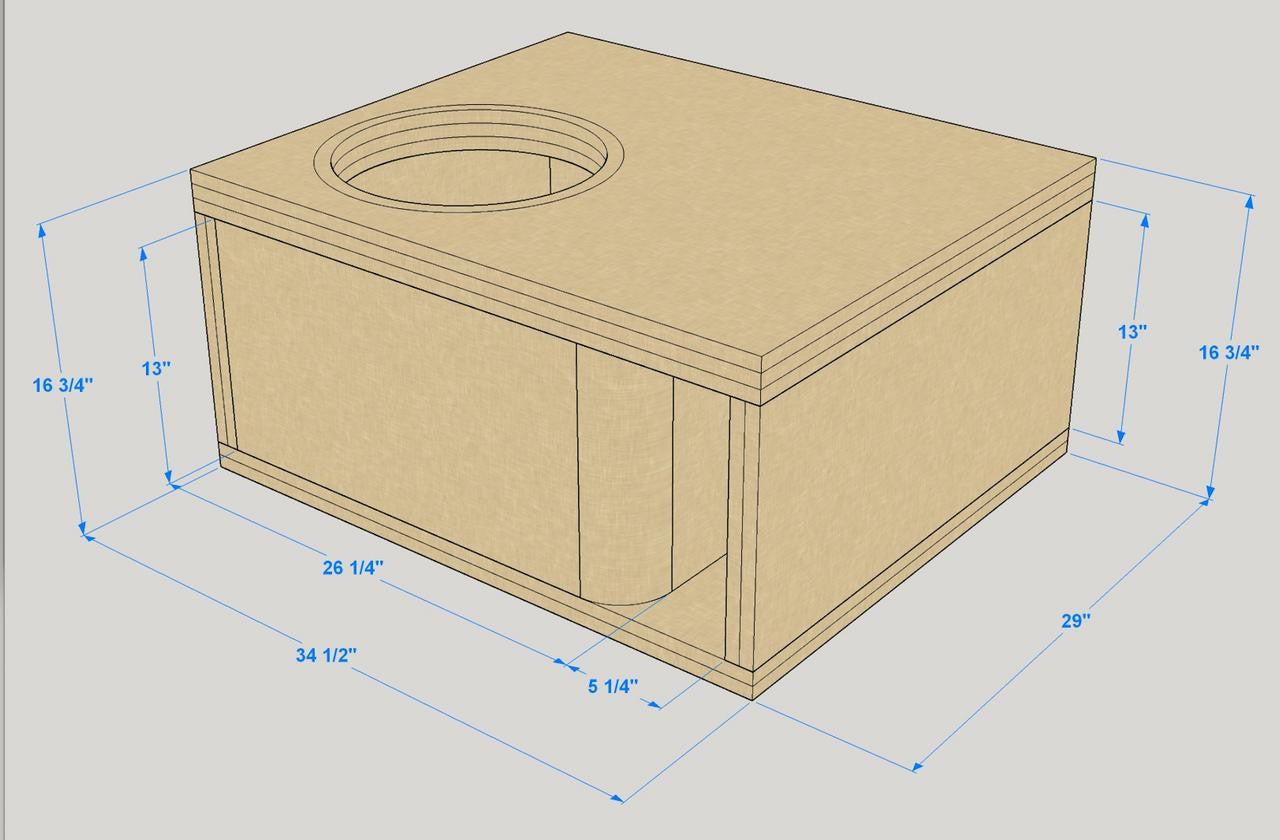 Down4Sound PRO-FAB HD3 15 1 15 SUB Box Single 15-INCH HD Ported Subwoofer Enclosure Box