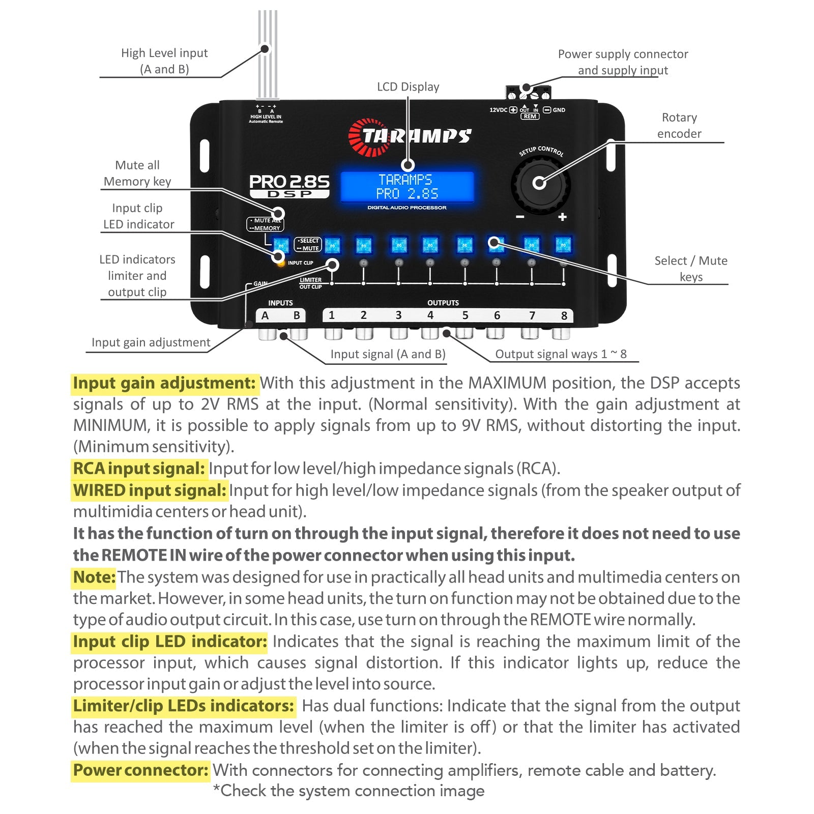 Taramps PRO 2.8S Audio Processor - 7