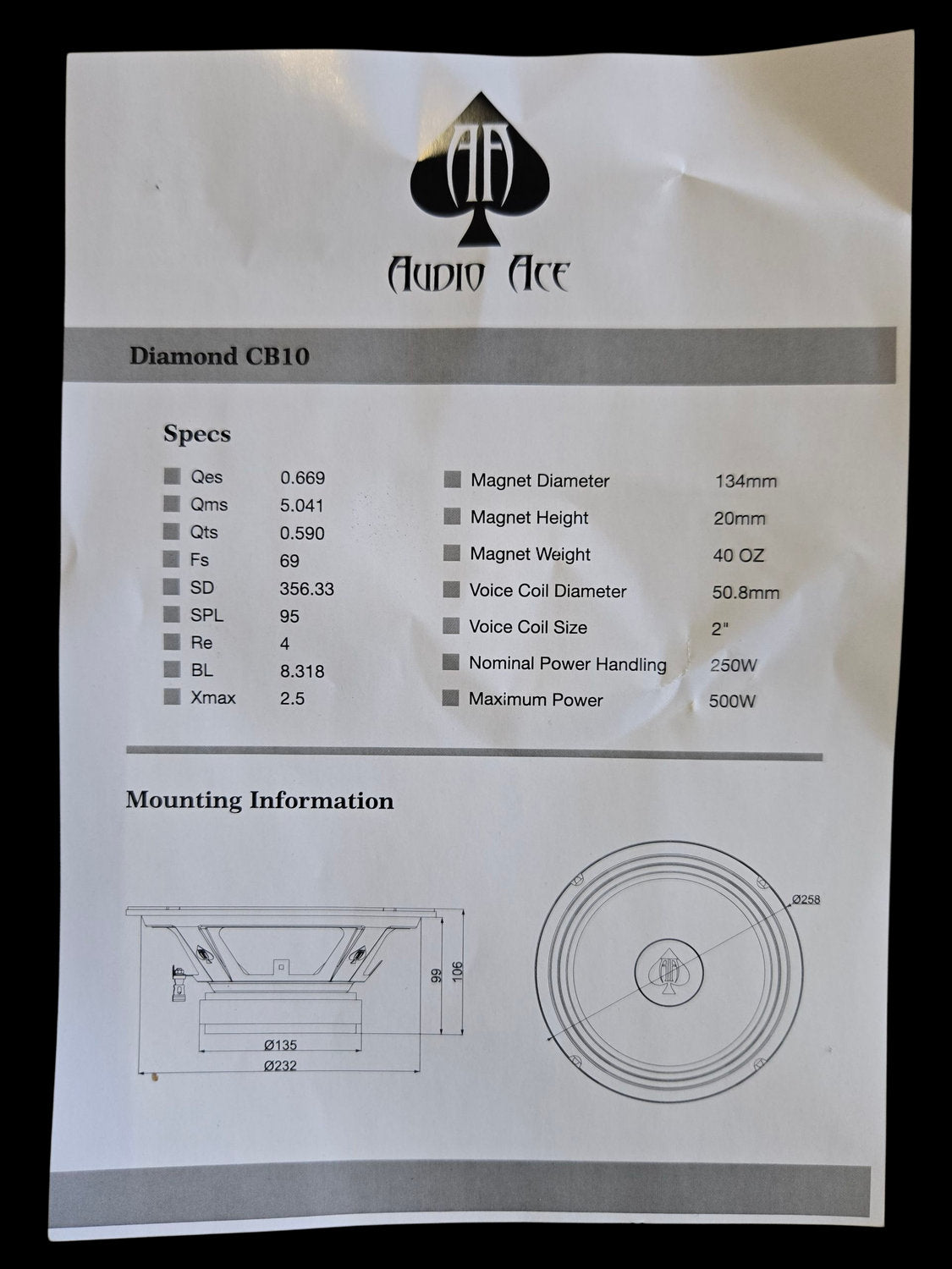 Diamond Diamond CB10 Mid Range (PAIR)