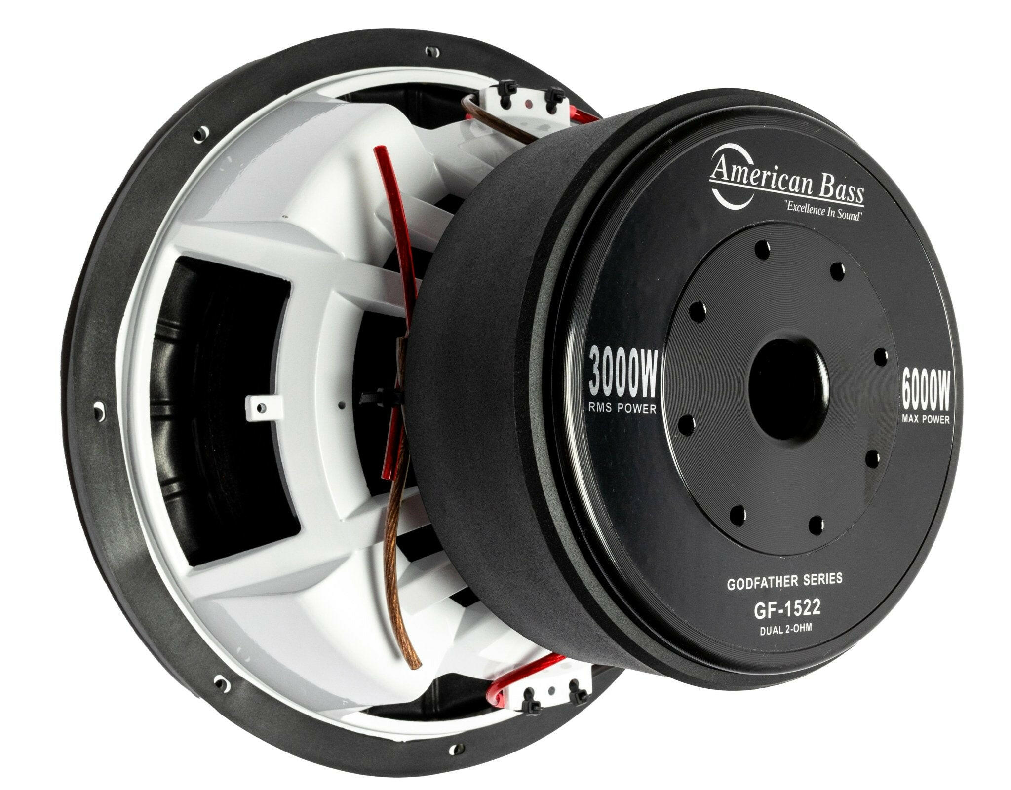American Bass Godfather 15" Car Subwoofer 3000 Watts RMS Dual Voice Coil 1 Ohm or 2 Ohm