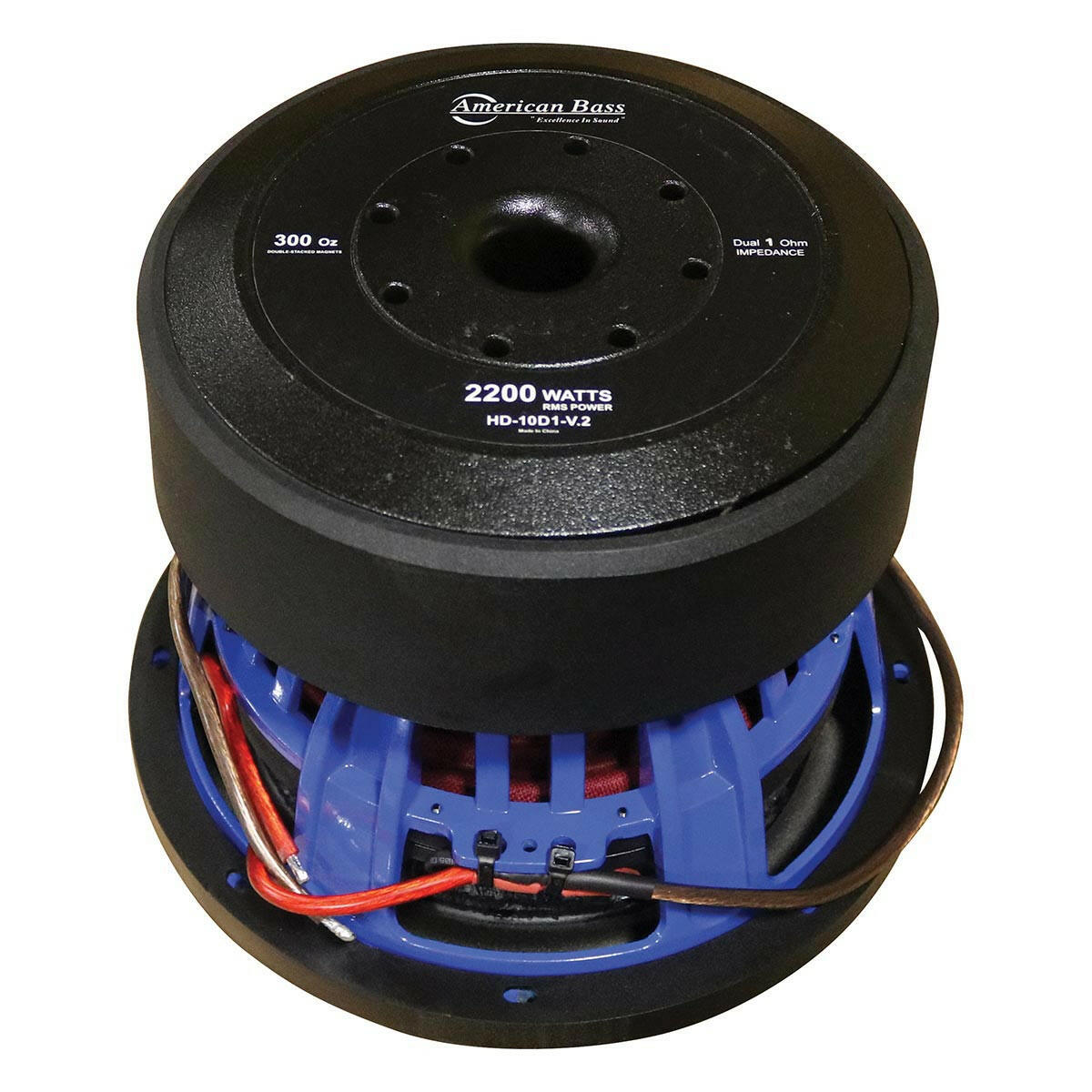American Bass HD 10" Car Subwoofer 2000 Watts RMS Dual Voice Coil 1 Ohm or 2 Ohm