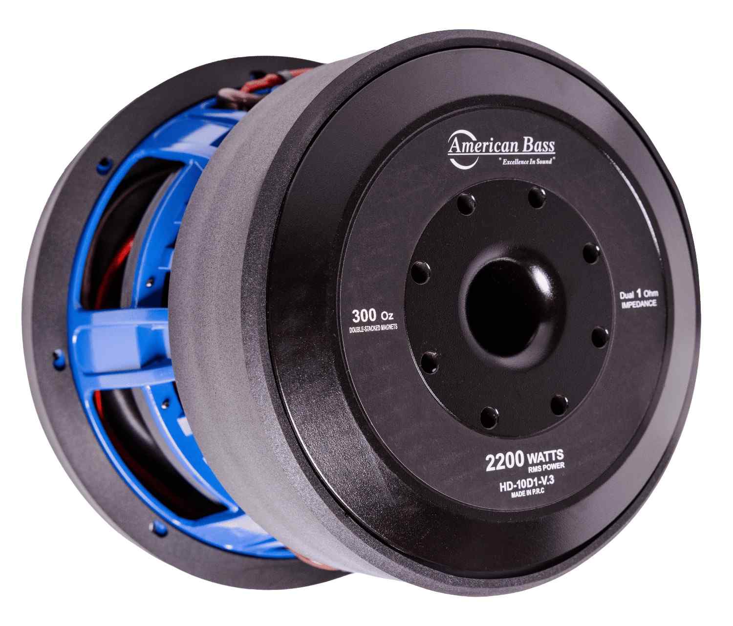 American Bass HD 10" Car Subwoofer 2000 Watts RMS Dual Voice Coil 1 Ohm or 2 Ohm