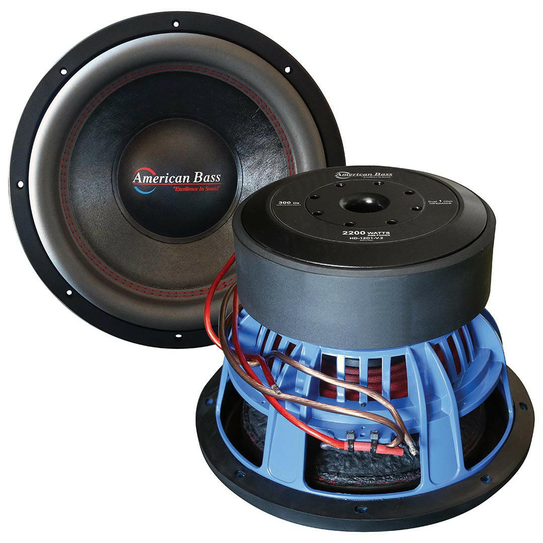 American Bass HD 12" Car Subwoofer 2000 Watts RMS Dual Voice Coil 1 Ohm or 2 Ohm