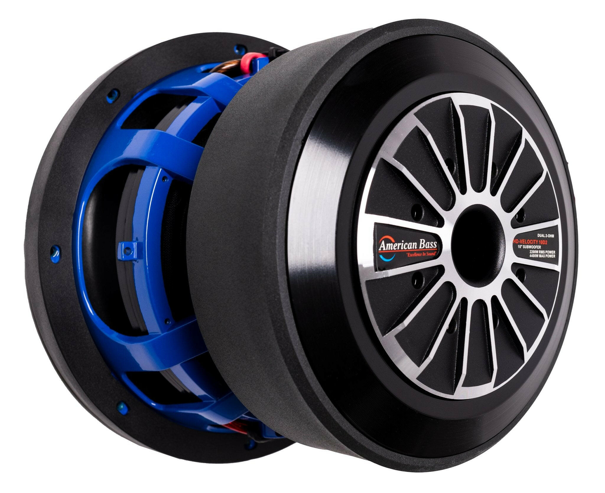 American Bass HD Velocity 10" Car Subwoofer 2200 Watts RMS Dual Voice Coil 1 Ohm or 2 Ohm