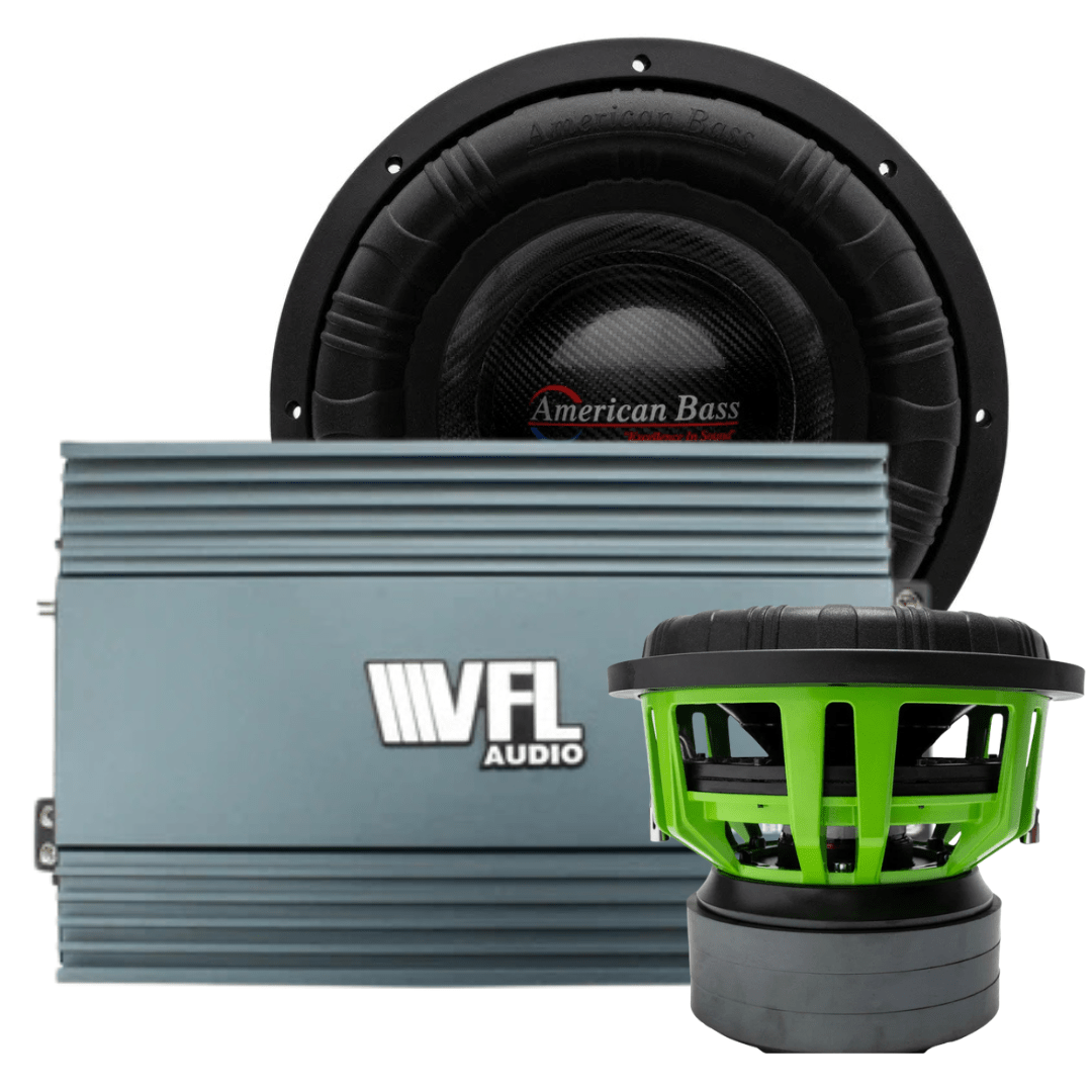 American Bass Monster Bass Bundle — 2x Godzilla 12" Subwoofer + VFL Rebel REBEL-8000.1 Amplifier