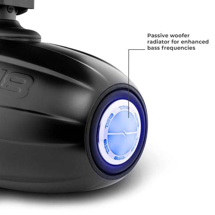 DS18 NXL 8" Neodymium Marine and Powersports Towers with Built-in Passive Radiator, 1" Driver and LED RGB Lights 180 Watts Rms