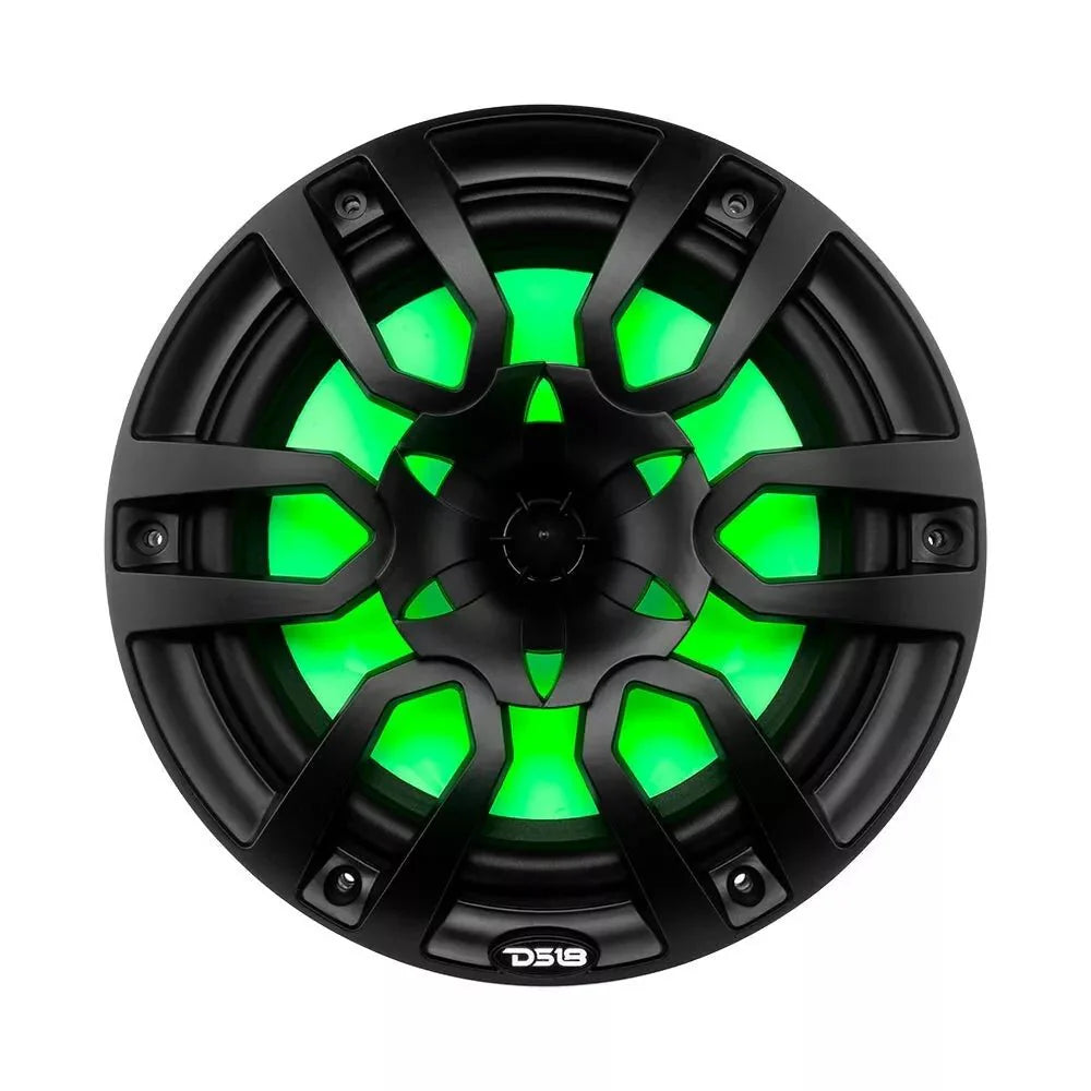 DS18 NXL 10" 2-Way Coaxial Marine Speaker with LED RGB Lights | 200W RMS 4-Ohm