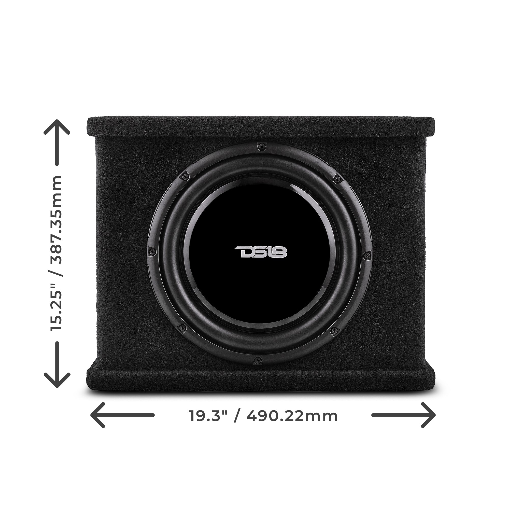 DS18 12" Loaded Shallow Subwoofer Enclosure 350 Watts Rms @ 2 ohm