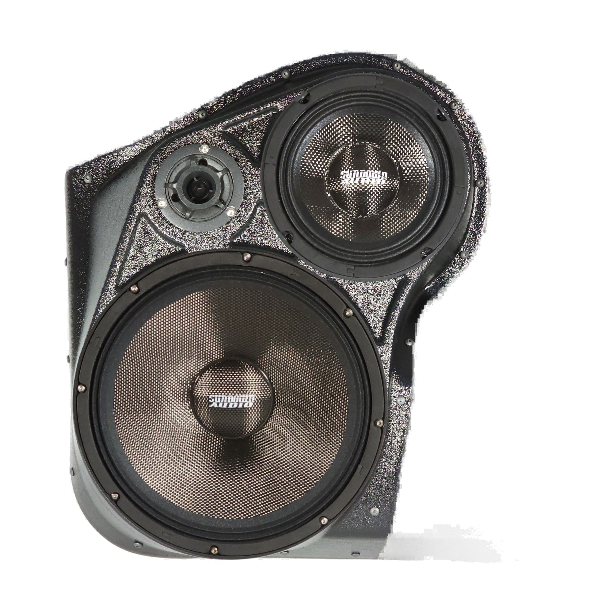 Custom Speaker Pods 10-GM-FT-UH-EW-FD-TP 10" + 6.5" + 3.5" Front Pods - 10-14 Escalade