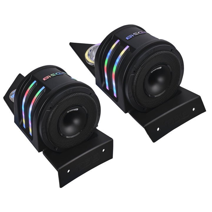 DS18 Polaris Slingshot Headrest Empty Enclosure With Digital LED Lights fits 4 x 6.5" Speakers | 2015 - Current