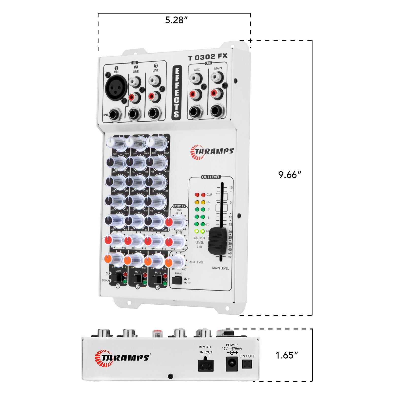 Taramps T 0302 FX – Echo FX 3 Channel Audio Mixer - 2