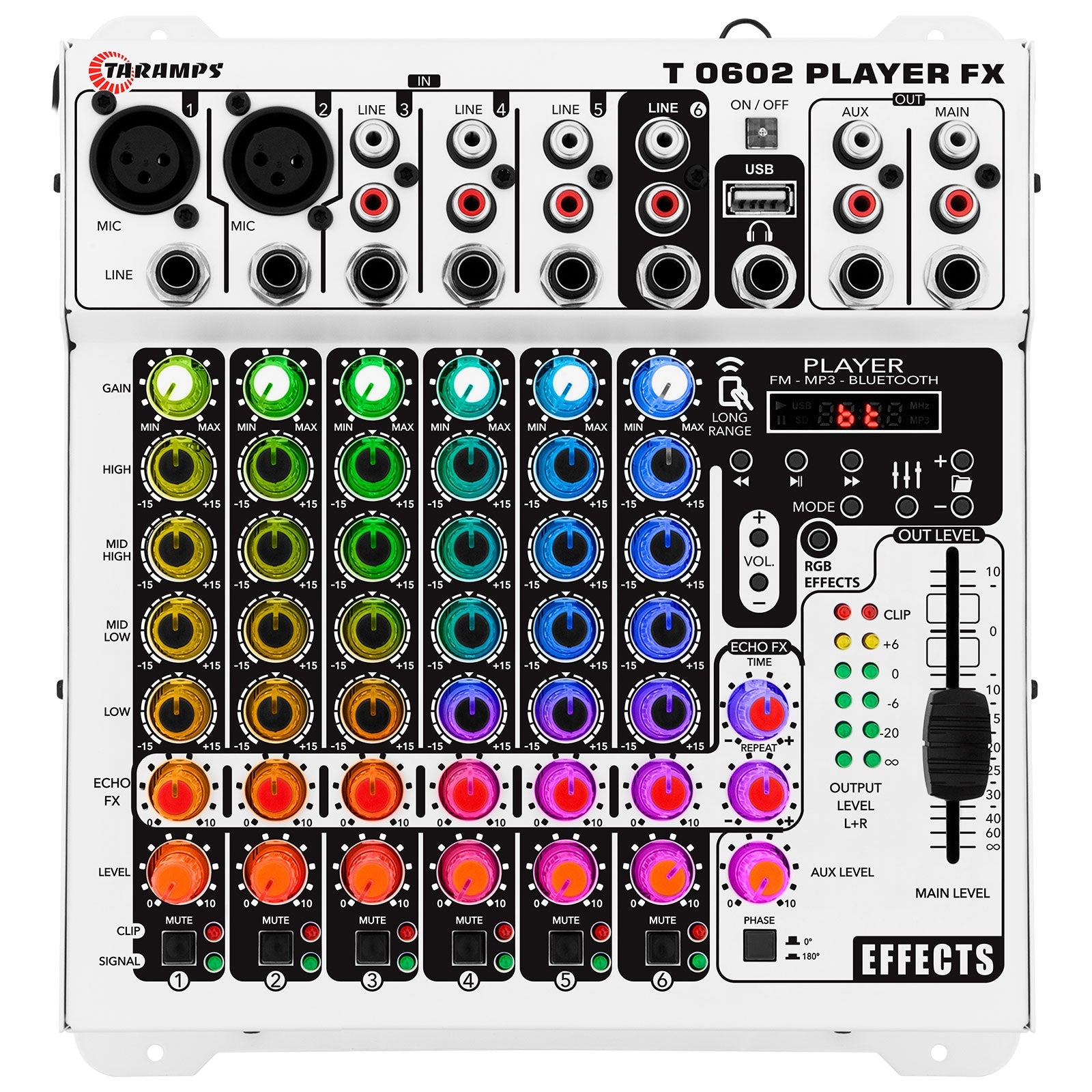 Taramps T 0602 MULTICOLOR RGB Audio Mixer - 1