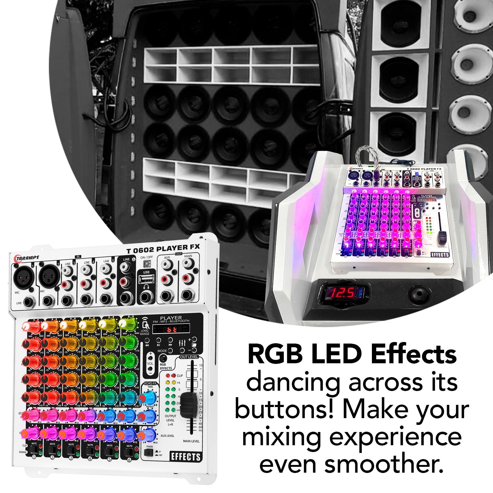 Taramps T 0602 MULTICOLOR RGB Audio Mixer - 8